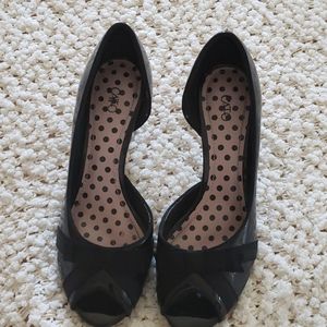 Black Peep toe Heels
